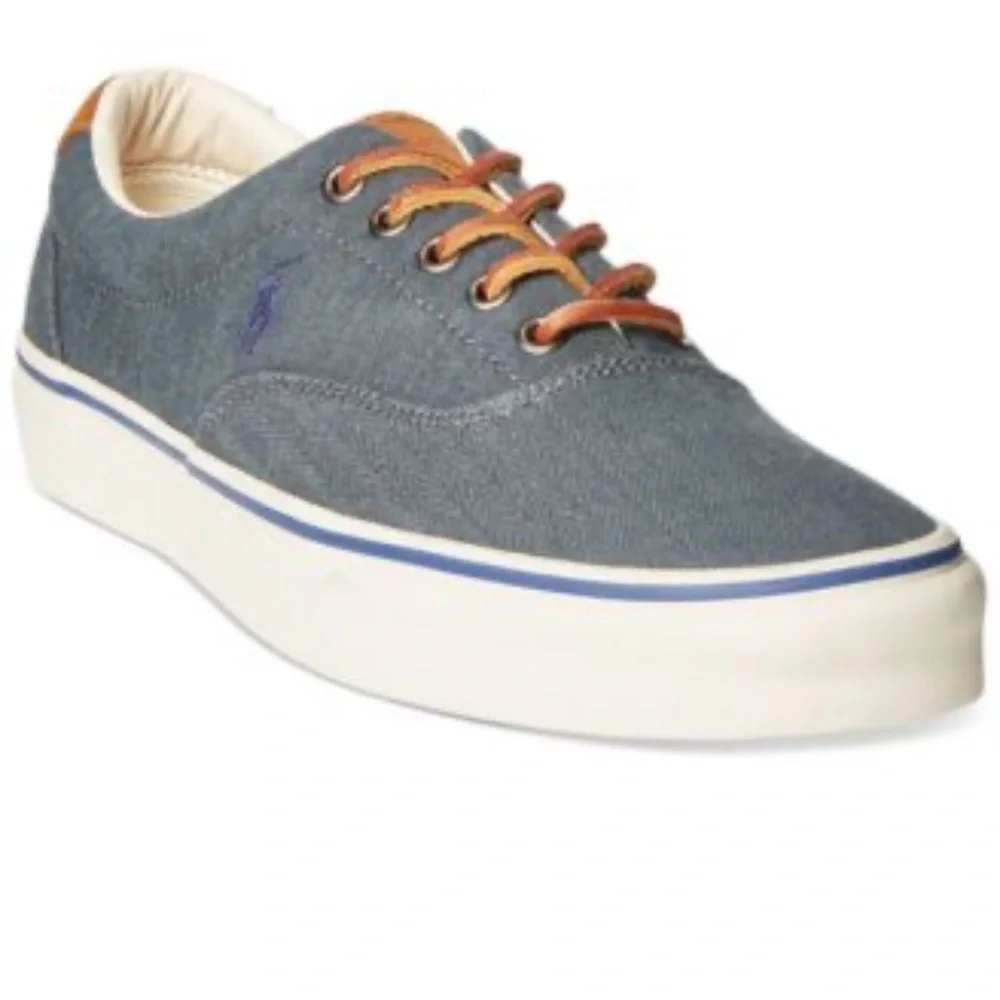 New Full Set Polo Ralph Lauren Faxon Low Men Canvas Blue